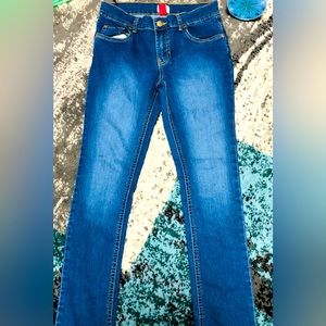 Children place adjustable waist jeans